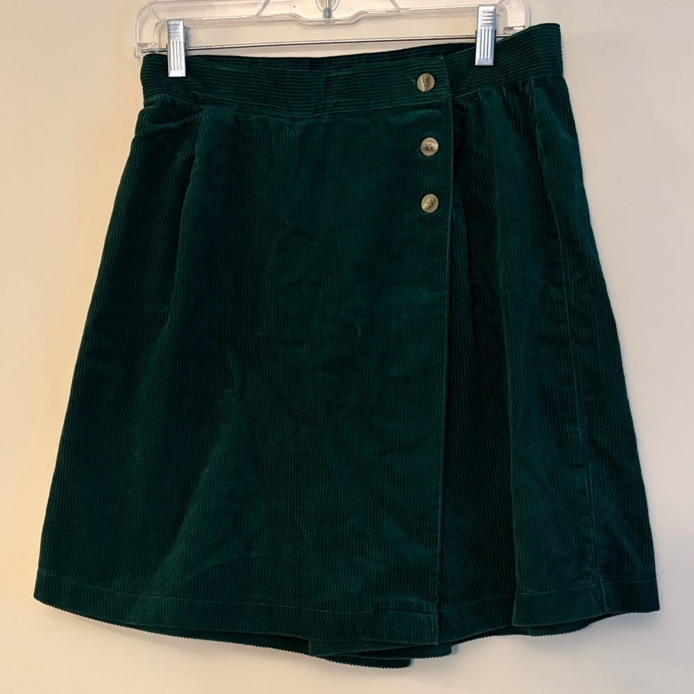Vintage‎ David Hollis Women’s  Green Academia 90s Preppy Corduroy Skort, size 16